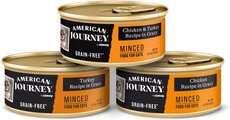 American Journey Minced Poultry in Gravy Variety Pack Grain-Free Canned Cat Food, 5.5-oz, case of 24