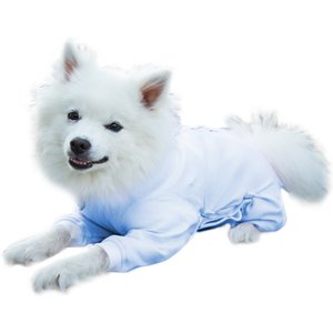 Tulane's Closet Cover Me by Tui Adjustable Fit Long Sleeve Step-Into Dog Onesie, Blue, Small