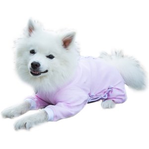 Tulane's Closet Cover Me by Tui Adjustable Fit Long Sleeve Step-Into Dog Onesie, Pink, Small