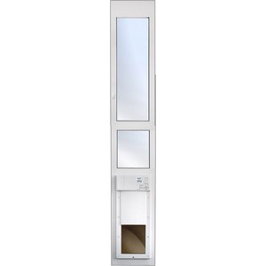 High Tech Pet Products Medium Power Automatic Sliding Glass Pet Patio Door, White, Tall