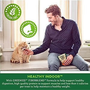 Greenies Feline SmartBites Healthy Indoor Natural Chicken Flavor Soft & Crunchy Adult Cat Treats, 16-oz tub