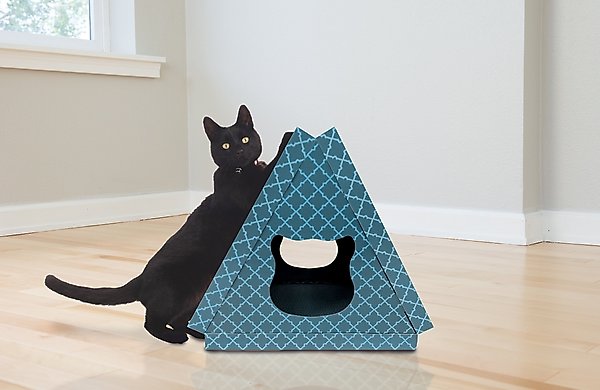Tiger Tough Tiger Tent Corrugated Cat Scratcher Toy with Catnip, Seaglass slide 1 of 6