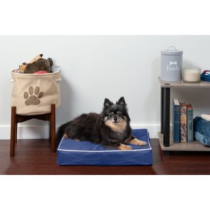 FurHaven Indoor/Outdoor Solid Cooling Gel Cat & Dog Bed w/Removable Cover, Solid Blue, Small