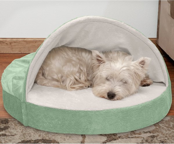 FurHaven Microvelvet Snuggery Gel Top Covered Cat & Dog Bed w/Removable Cover, Sage, 26-in slide 1 of 9