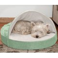 FurHaven Microvelvet Snuggery Gel Top Covered Cat & Dog Bed with Removable Cover, Sage, 26-in