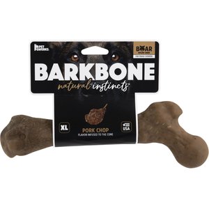 Pet Qwerks Boar BarkBone Porkchop Flavor Tough Dog Chew Toy, XLarge