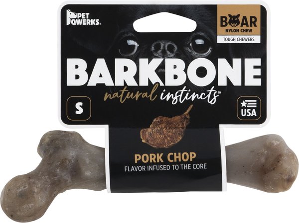 Pet Qwerks Boar BarkBone Porkchop Flavor Tough Dog Chew Toy, Small/Medium slide 1 of 6
