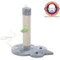 Armarkat Real Wood Sisal Cat Scratching Post with Toy, Grey, 19-in