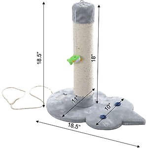 Armarkat 19-in Sisal Cat Scratching Post with Toy, Grey