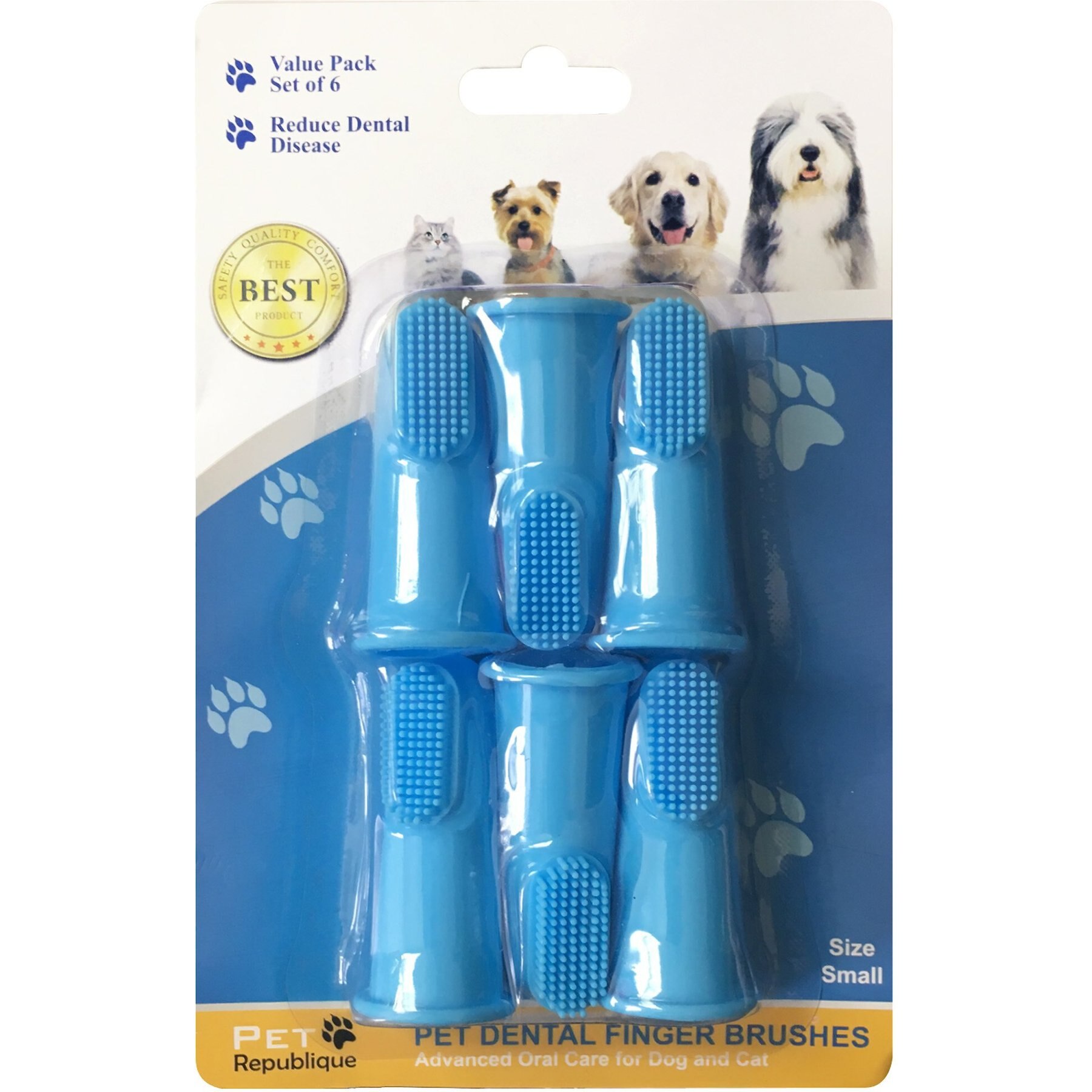 PET REPUBLIQUE Dog & Cat Small Finger Toothbrush, 6 count
