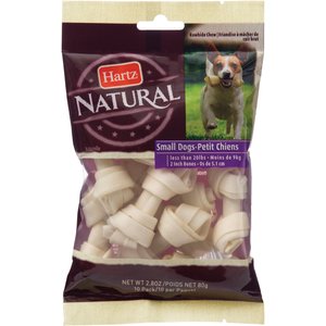 Hartz Natural Rawhide 2" Bone Dog Treat, 10 count