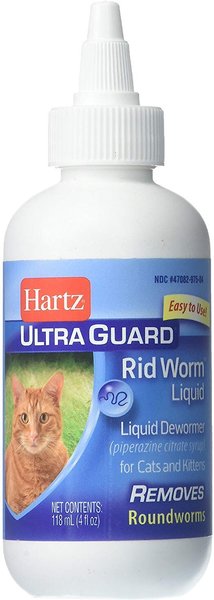Hartz UltraGuard Rid Worm Dewormer for Roundworms for Cats, 4-oz bottle slide 1 of 4