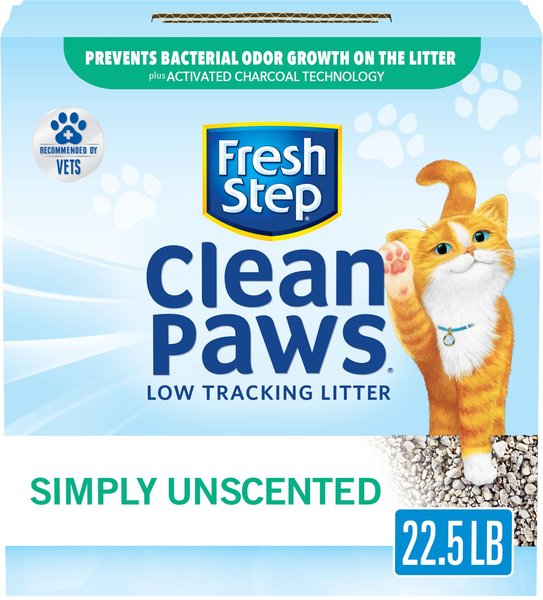 Fresh Step Clean Paws Simply Unscented Clumping Clay Cat Litter, 22.5-lb box slide 1 of 10