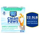 Fresh Step Clean Paws Simply Unscented Clumping Clay Cat Litter, 22.5-lb box