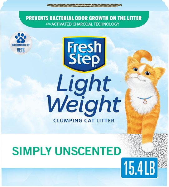 Fresh Step Lightweight Simply Unscented Clumping Clay Cat Litter, 15.4-lb box slide 1 of 11