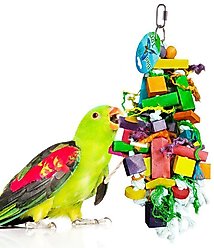 SunGrow Bird Chew Toy, Medium & Large Parrot Foraging Blocks for Cage