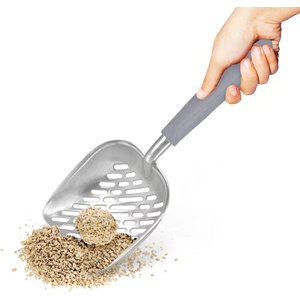 SunGrow Non-Stick Metal Scoop Kitty Box Cat Litter Scooper, Gray