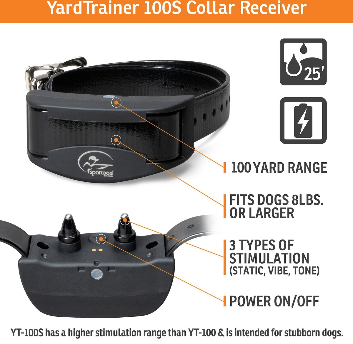 SPORTDOG YardTrainer 100S Waterproof Dog Training Shock Collar