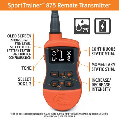 Show full view: SportDOG SportTrainer 875E Remote Training Dog Collar, Orange/Black slide 2 of 5