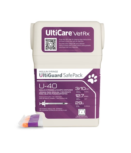 Ulticare Ultiguard Safe Pack Insulin Syringes U 40 29 G X 0 5 In 1 2 Unit Markings 0 3 Cc 100 Count Chewy Com