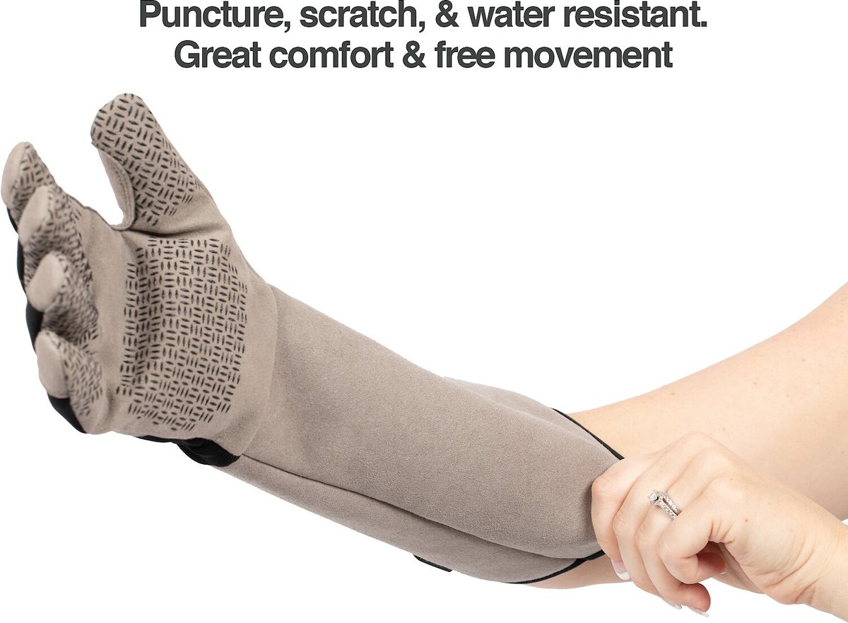 PETFUSION Multipurpose Five Finger Dog & Cat Grooming Gloves, Large