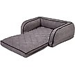 Discontinued - LA-Z-BOY Duchess Fold Out Sleeper Sofa Dog Bed w/Removable Cover, Textured Gray ...