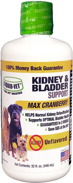 Liquid-Vet Kidney & Bladder Support Max Cranberry Unflavored Dog Supplement, 32-oz bottle slide 1 of 6