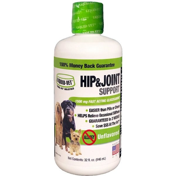 LIQUIDVET Hip & Joint Support Chicken Flavored Liquid Joint Supplement for Dogs, 32oz bottle