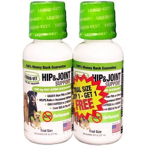 Liquid-Vet Hip & Joint Support Unflavored Dog Supplement, 8-oz bottle, 2 count
