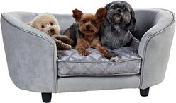 Enchanted Home Pet Quicksilver Sofa Cat & Dog Bed with Removable Cover, Medium, Silver