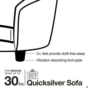Enchanted Home Pet Quicksilver Sofa Cat & Dog Bed with Removable Cover, Medium, Silver