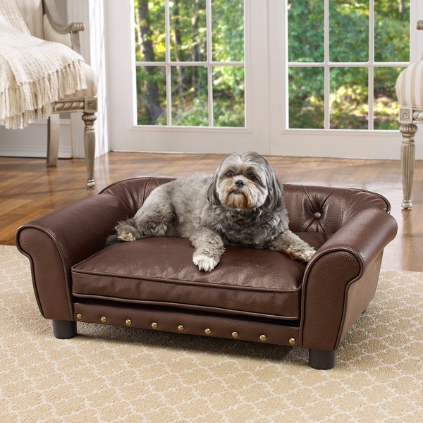 Enchanted Home Pet Brisbane Sofa Cat & Dog Bed with Removable Cover, Medium, Brown slide 1 of 9