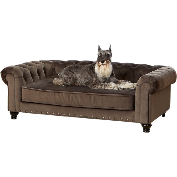 ENCHANTED HOME PET Wentworth Sofa Dog Bed with Removable Cover, Large, Charcoal Grey