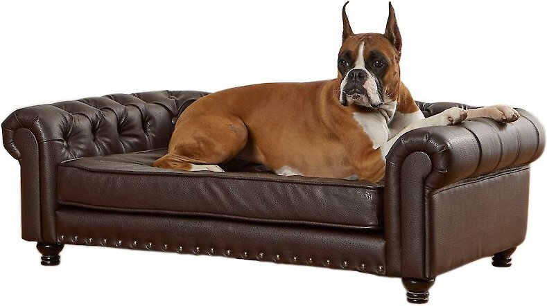 44.75"L X 27.5" W Enchanted Home Pet Wentworth Pebble Brown Sofa for Dog 