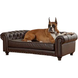 Enchanted Home Pet Wentworth Sofa Dog Bed with Removable Cover, Large, Pebble Brown