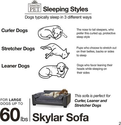 Show full view: Enchanted Home Pet Skylar Sofa Dog Bed with Removable Cover, Large slide 7 of 11
