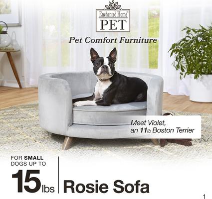 Show full view: Enchanted Home Pet Rosie Sofa Cat & Dog Bed with Removable Cover, Small slide 5 of 10