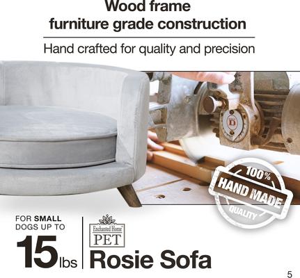 Show full view: Enchanted Home Pet Rosie Sofa Cat & Dog Bed with Removable Cover, Small slide 9 of 10