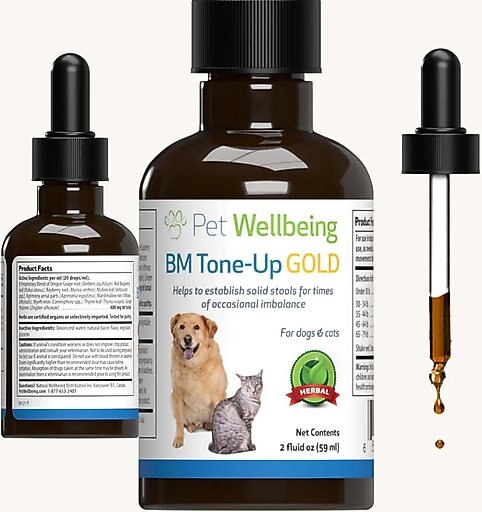 Pet Wellbeing BM Tone-Up GOLD for Diarrhea for Dogs & Cats, 2-oz bottle