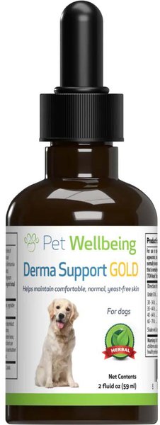 Pet Wellbeing Derma Support GOLD Liquid Skin & Coat Supplement for Dogs, 2-oz bottle slide 1 of 4