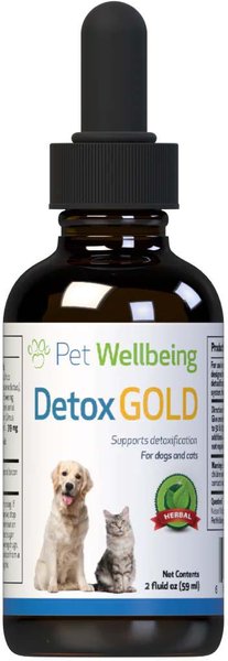 Pet Wellbeing Detox GOLD Bacon Flavored Liquid Immune Supplement for Cats & Dogs, 2-oz bottle slide 1 of 3