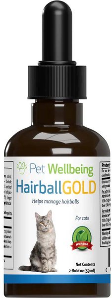 Pet Wellbeing Hairball GOLD Liquid Hairball Control Supplement for Cats, 2-oz bottle slide 1 of 7