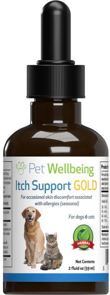 Pet Wellbeing Itch Support GOLD Liquid Allergy Supplement for Cats & Dogs, 2-oz bottle slide 1 of 4
