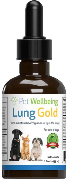 Pet Wellbeing Lung GOLD Bacon Flavored Liquid Respiratory Supplement for Dogs & Cats, 2-oz bottle slide 1 of 4