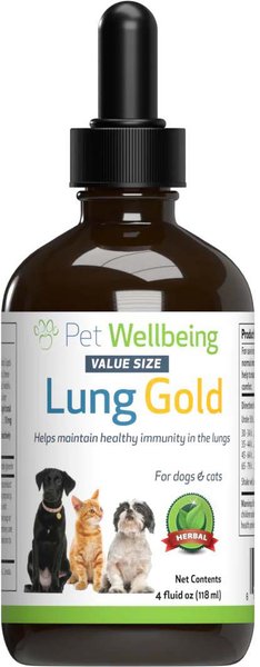 Pet Wellbeing Lung GOLD Bacon Flavored Liquid Respiratory Supplement for Dogs & Cats, 4-oz bottle slide 1 of 4