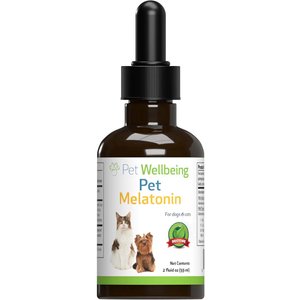 Pet Wellbeing Pet Melatonin Bacon Flavored Liquid Calming Supplement for Dogs, 2-oz bottle