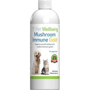 Pet Wellbeing Mushroom Immune GOLD Bacon Flavored Liquid Immune Supplement for Cats & Dogs, 8-oz bottle