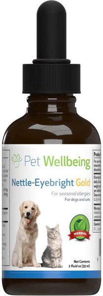 Pet Wellbeing Nettle-Eyebright Gold Bacon Flavored Liquid Allergy Supplement for Dogs & Cats, 2-oz bottle slide 1 of 4