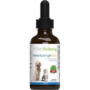 Pet Wellbeing Nettle-Eyebright Gold Bacon Flavored Liquid Allergy Supplement for Dogs & Cats, 2-oz bottle