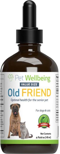 Pet Wellbeing Old FRIEND Bacon Flavored Liquid Supplement for Large Breed Senior Dogs, 4-oz bottle slide 1 of 4